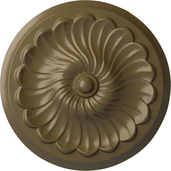 Ekena Millwork Flower Spiral Ceiling Medallion (Fits Canopies up to 2"), 12 1/4"OD x 2 1/4"P, Mississippi Mud CM12FLMMF - main